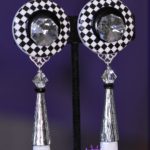 houndstooth clip earrings