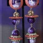 Purple lilac clip on earring