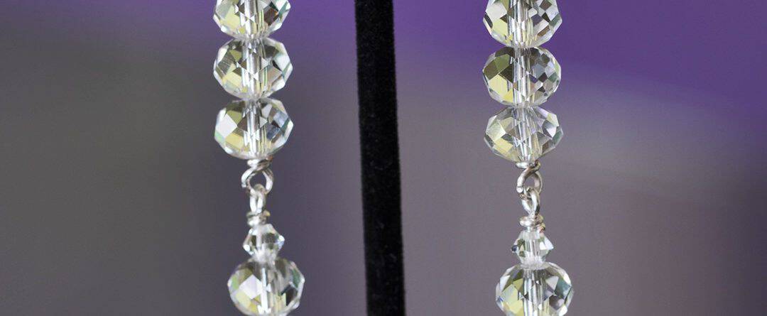 Crystal drop clip on earring