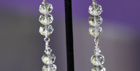 Crystal drop clip on earring