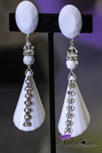 cone crystal embellished clipon earring