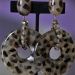 Leopard print hoop clop on earring.