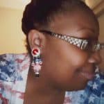 Terra red white blue copy Red white blue clip on earring