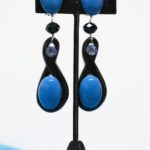 Image Blue Black Clip earrings
