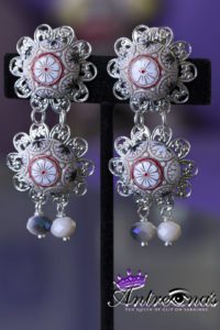 Oriental inspired clip on earrings