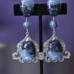 Blue painless clip on earrings
