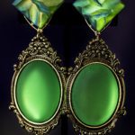 Green clip on earrings