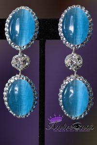 Aqua blue clip on earrings