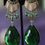Emerald clip on painless earrings