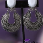 White silver clip on earring