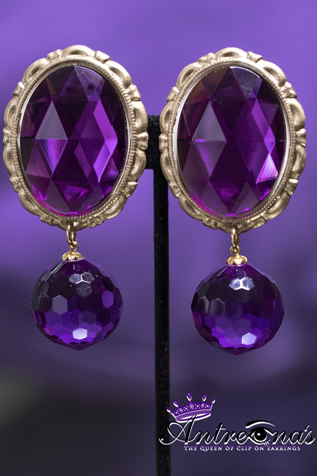 Purple comfy clip earrings