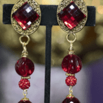 Red Cranberry clip on earrings