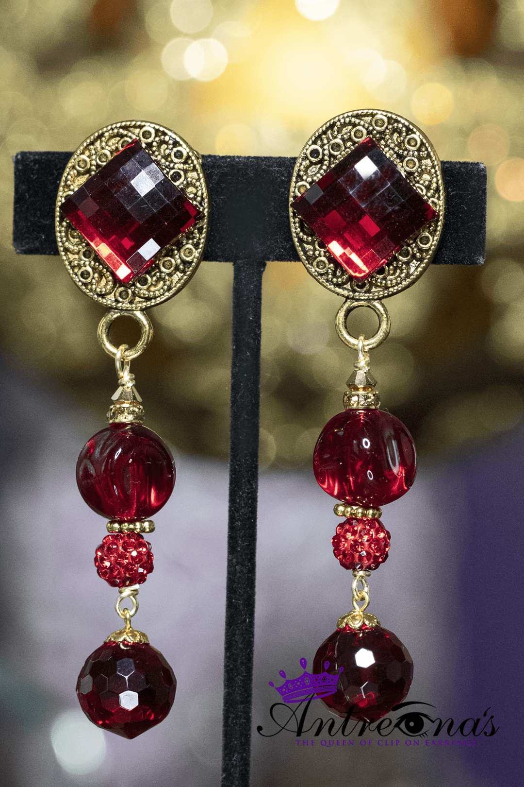 Cranberry color earrings