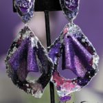 Purple earrings with clips