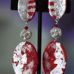 Red clip on earrings