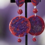 Purple red clip on earrings