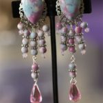 Clip on pink earrings