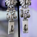 Cowrie shell earrings silver