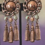 Copper Dangle Clp on earrings
