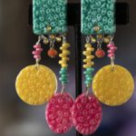 Image tropical colored clip on earrings.