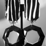 Image Black White comfortable clip on earrings