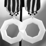 Image black white clip on earrings