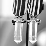 Image black white diva clip on earrings