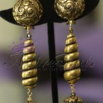 Image gold lightweight painless comfortable clip on earrings.