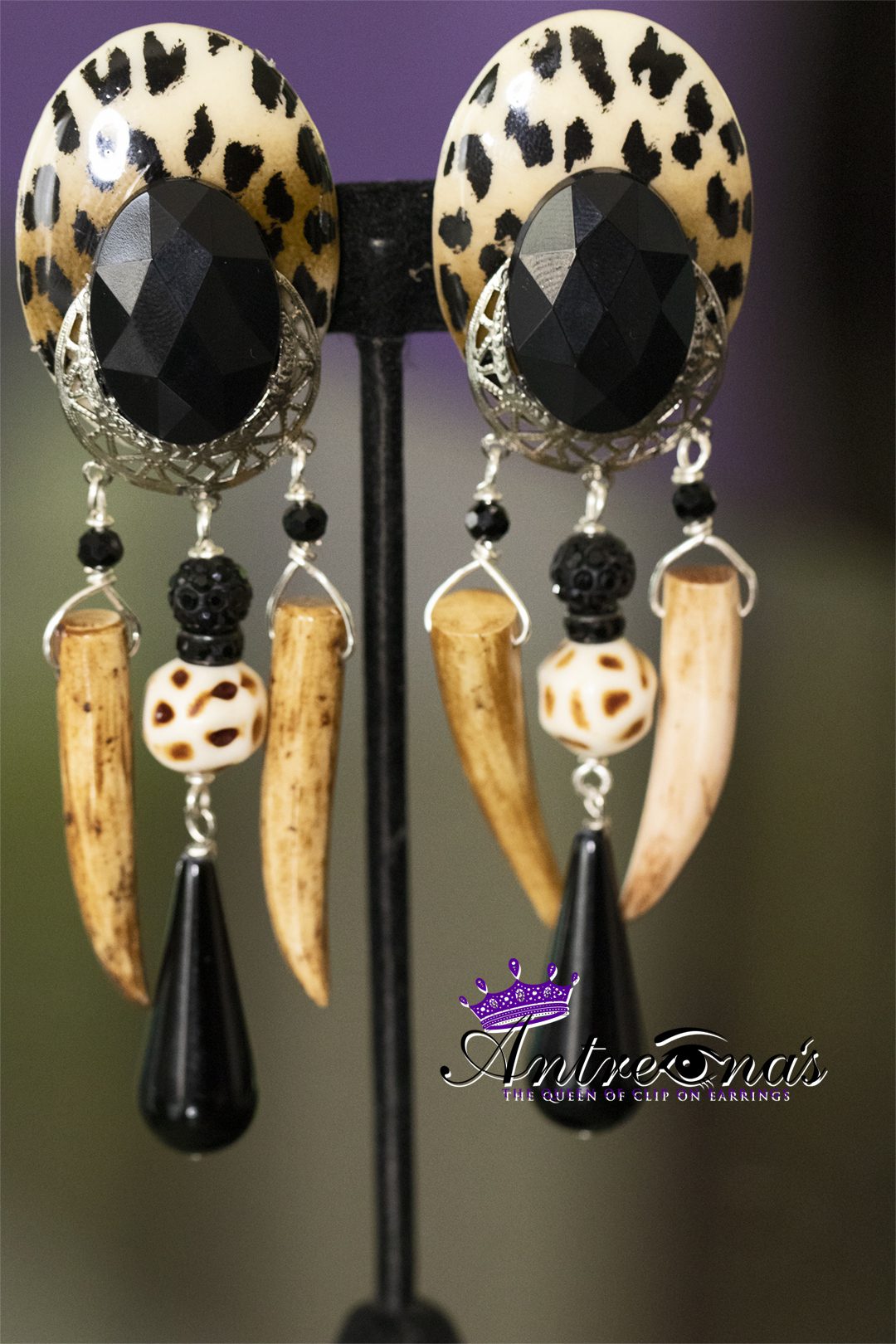 Leopard clip on earrings