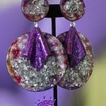 Comfortable purple clip earrings.