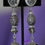 Comfortable clip earrings with a decorative transparent cab