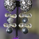 Grey comfortable clip on earrings