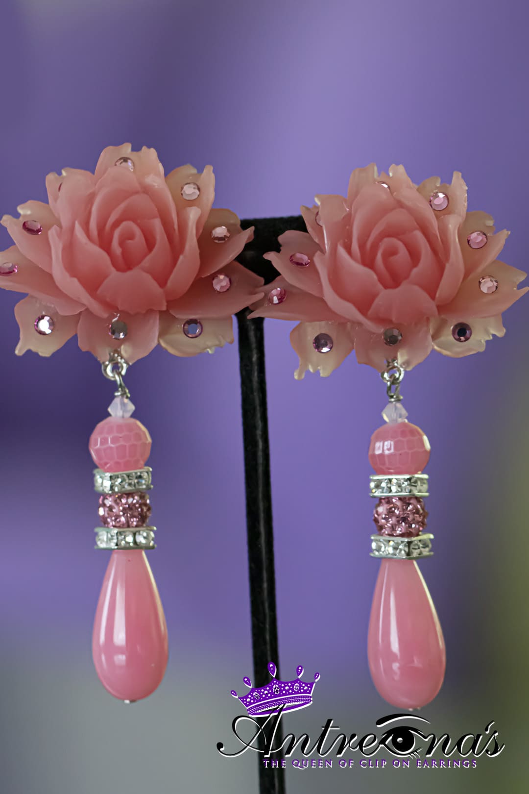 Rosie Pink Comfortable Clip Earrings