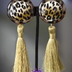 Comfortable Clip-on earrings Leopard Tassel earrings.