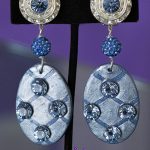 Light sapphire comfortable clip on dangle earrings.