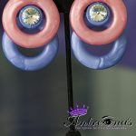 Comfortable no-pain clip-on earrings/Pink/Blue/Circles/Premium Crystal/Ear Toppers