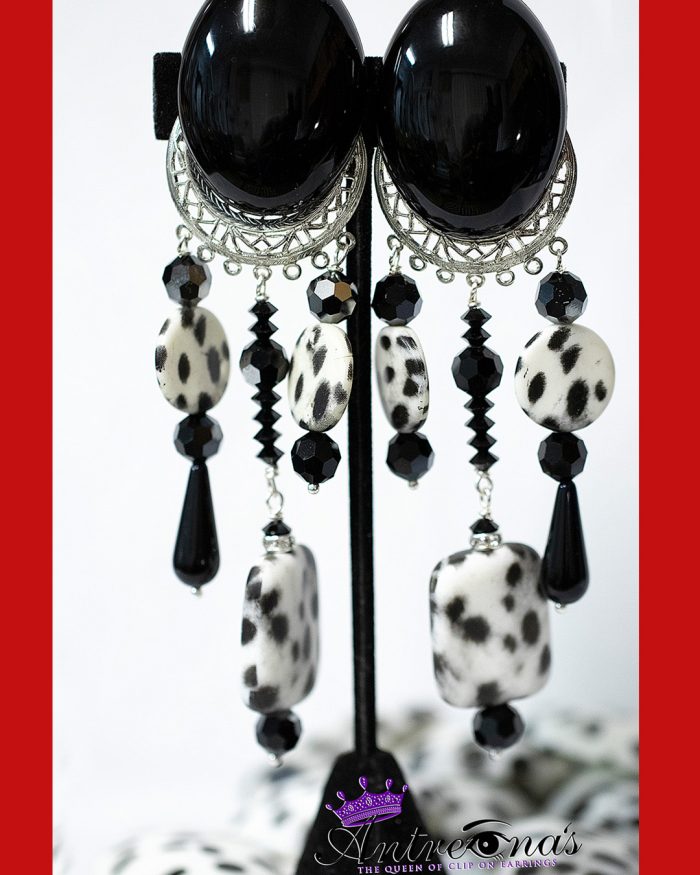 Comfortable-clip-earrings-pain-free Crystals/Jet Glass Beads/Cheetah Jewelry Findings/