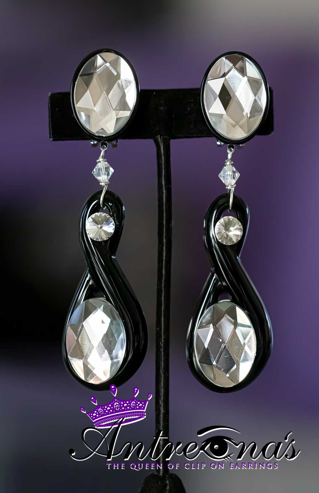 Crystal Black exotic earrings