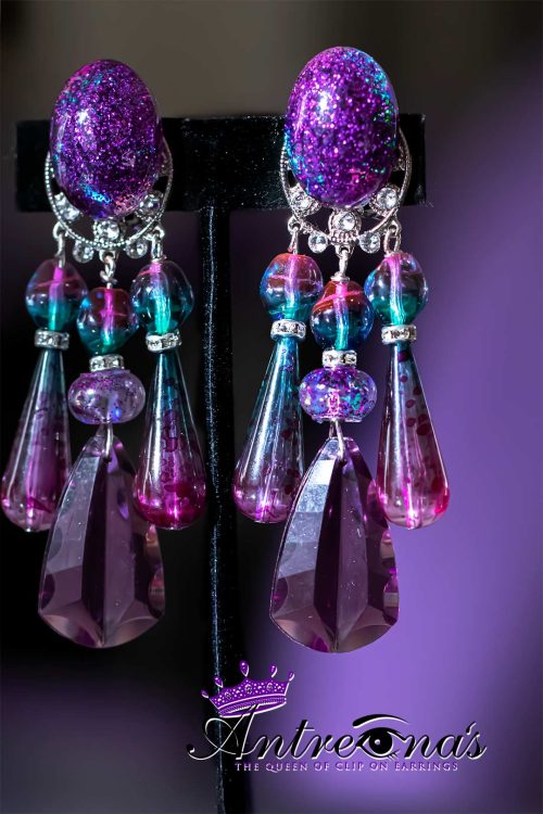 Purple Comfortable clip on earrings Live. Shop. Feel Like A Queen!