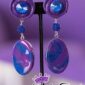 Comfortable pain less purple blue clip on earrings.