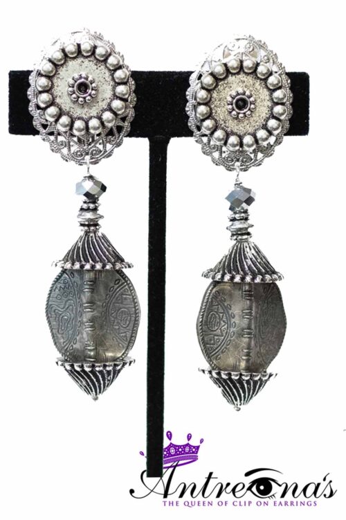 Antique Silver Comfortable Clip-on Earrings