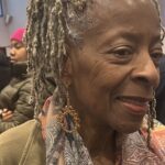 Customer wearing Ear hook earrings