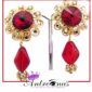 Red Short Comfortable clip on earrings