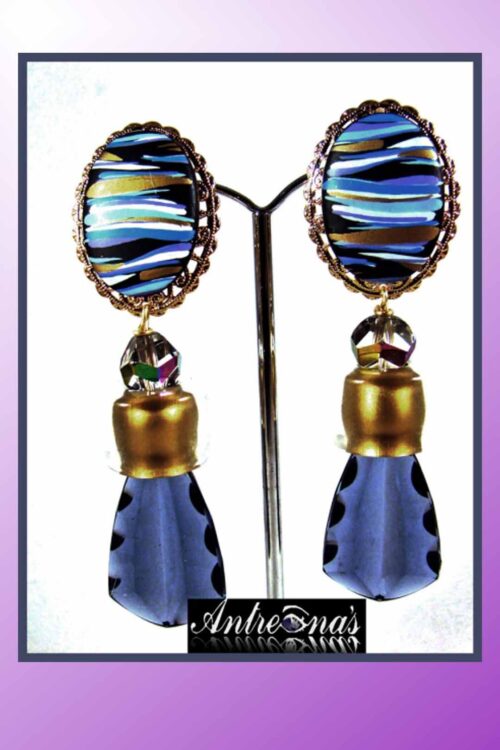 Comfy blue clip on earrings