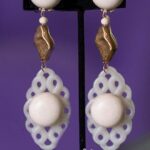 Pair of clip-on earrings designed to evoke a sense of elegance and confidence
