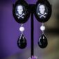 Veil of the Fearless skull comfortable clip-on earrings.