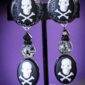 Veil of the Fearless skull comfortable clip-on earrings.